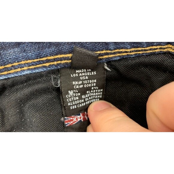 USA Hudson 31 Denim Blue Jeans Bootcut Straight Leg Dark Wash - Picture 8 of 14